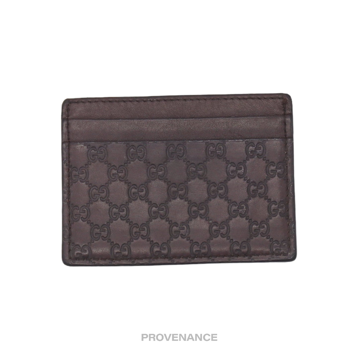 🔴 Gucci Card Holder Wallet - Chocolate MicroGuccissima Leather