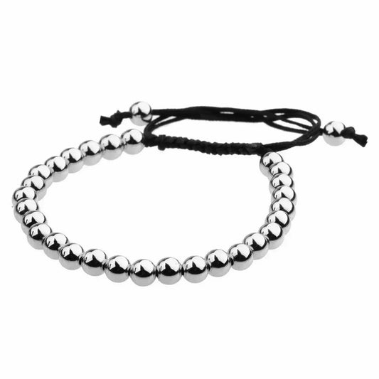 🔴 Bracelet - Platinum Bead 6MM.