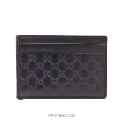 🔴 Gucci Card Holder Wallet - Black MicroGuccissima Leather