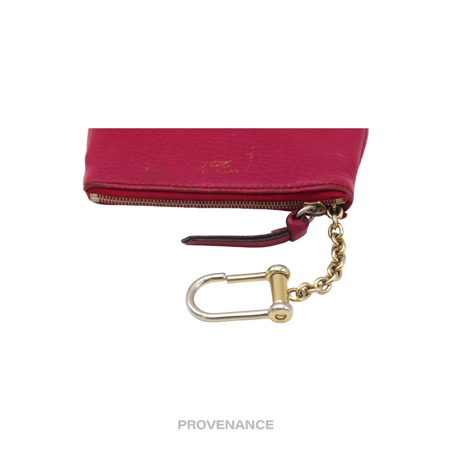 🔴 Gucci "Made in Italy" Key Pouch Cles - Pink Leather