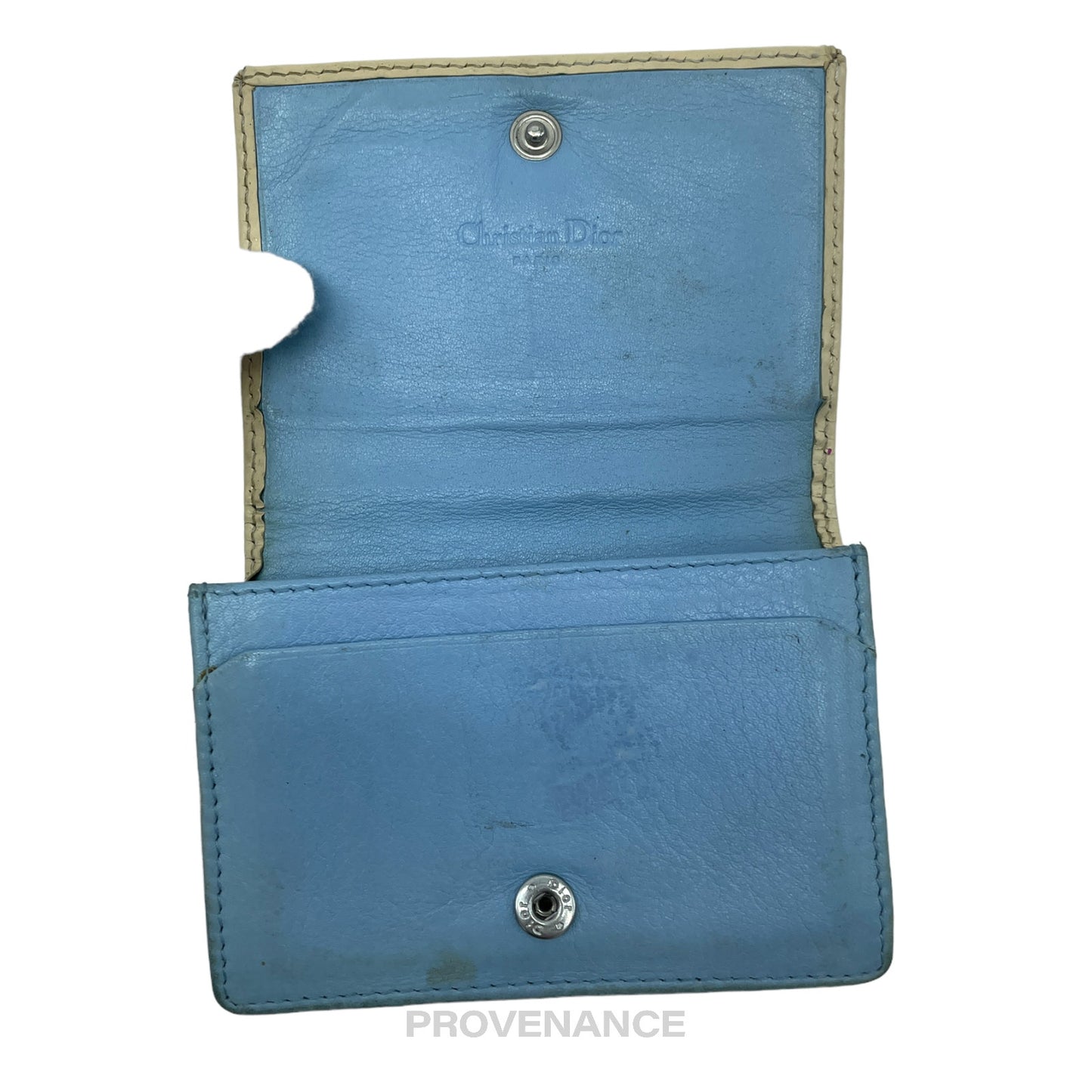 🔴  Dior Compact Wallet - Powder Blue 1 Oblique Trotter