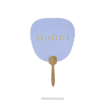 🔴 Gucci Logo Bamboo Hand Fan - Striped