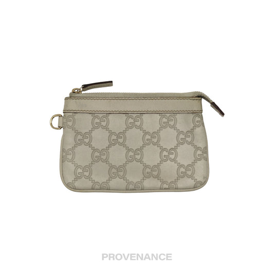 🔴 Gucci Zip Pouch Wallet - Ivory Guccissima Leather