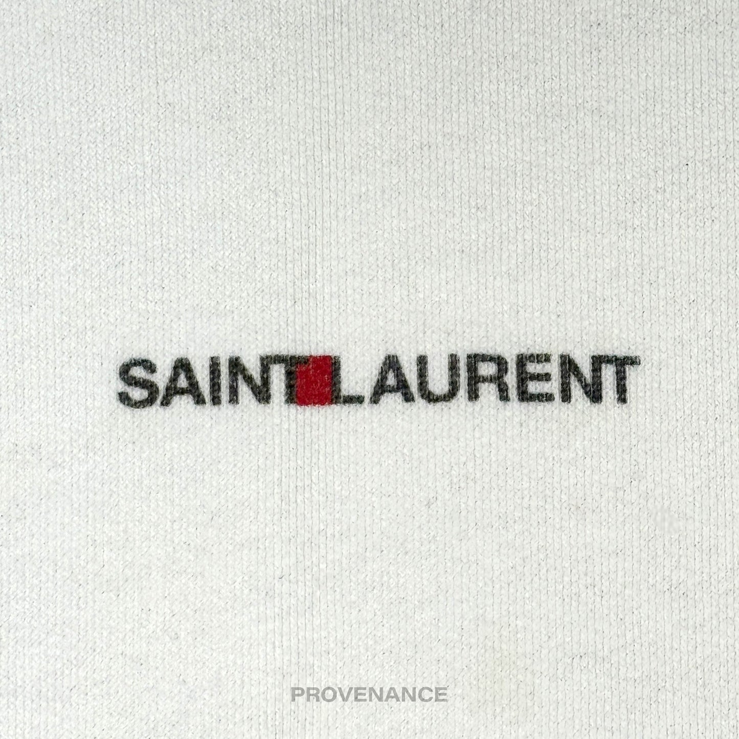 🔴  Saint Laurent Paris SLP Logo Hoodie - White