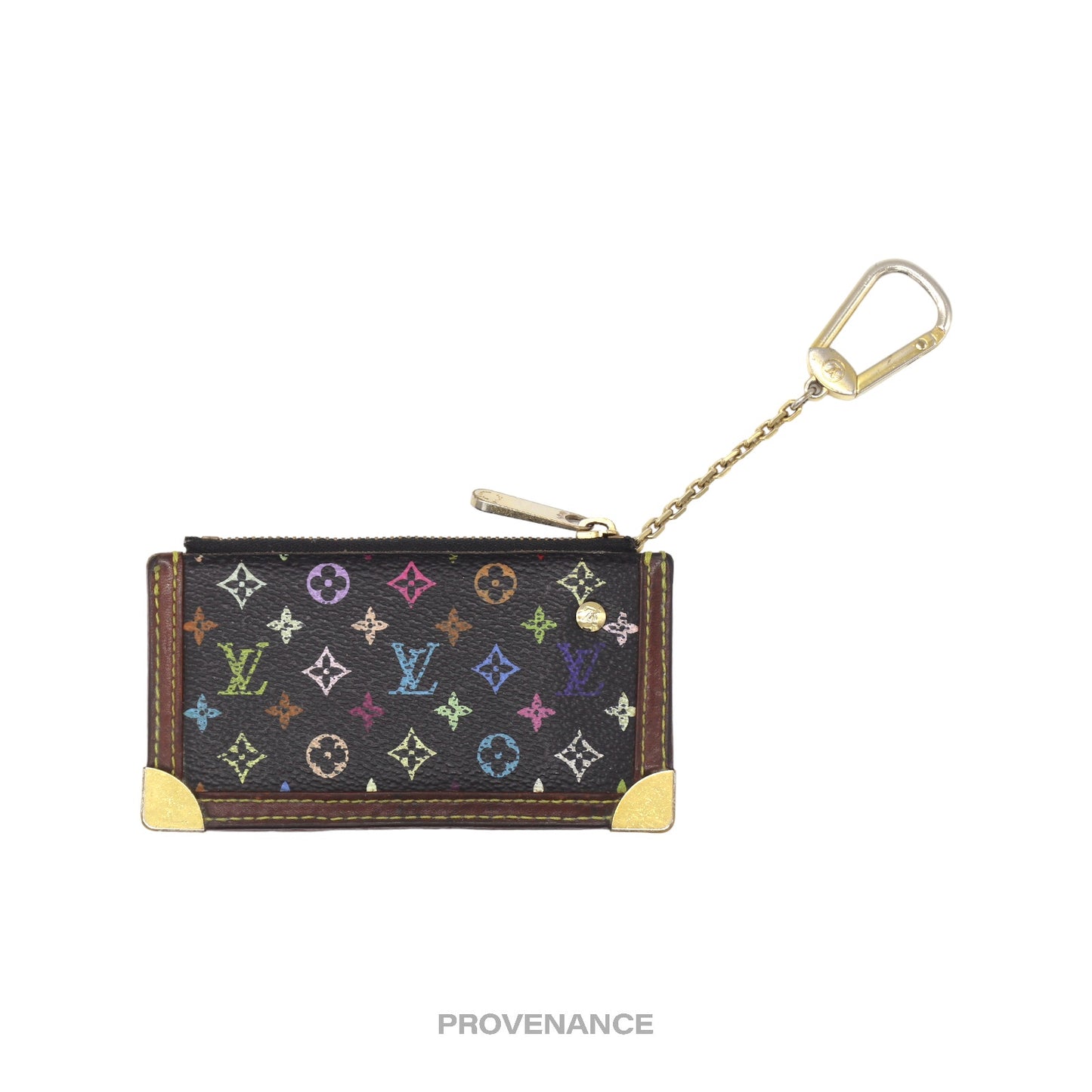 🔴 Louis Vuitton X Takashi Murakami Key Pouch Cles - Monogram Multicolore Black