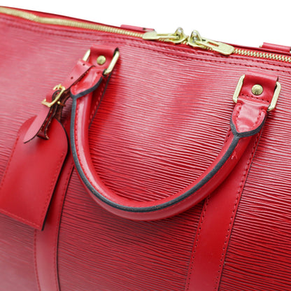 🔴 Keepall 50 Bag - Red Epi Leather