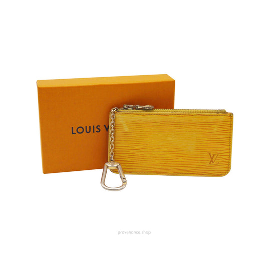 🔴 Louis Vuitton Key Pouch Cles - Tassil Yellow Epi Leather