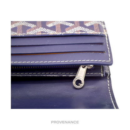 🔴 Goyard Varenne Long Wallet - Navy Blue Goyardine