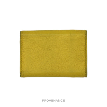 🔴 Balenciaga Papier Mini Wallet - Yellow Leather