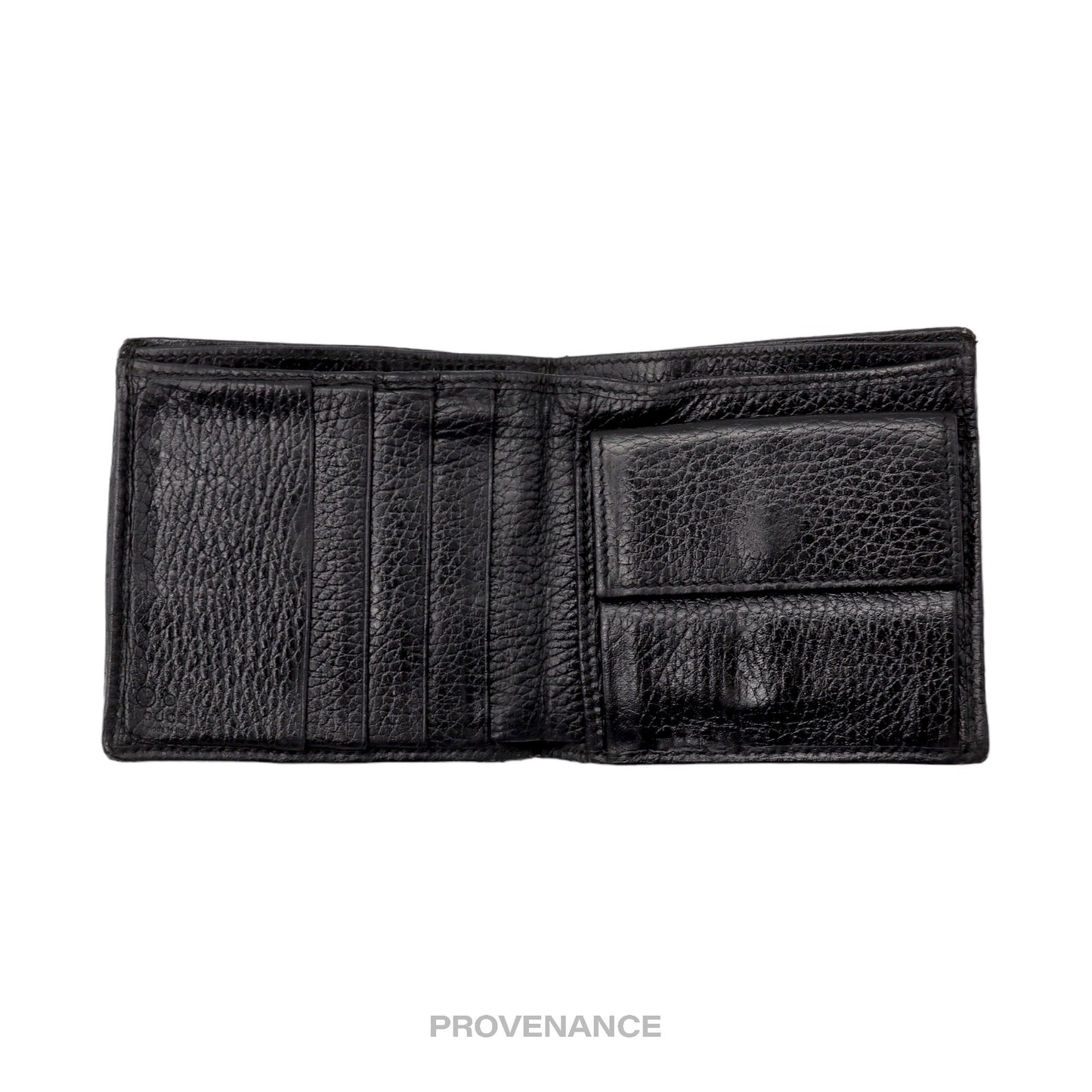 🔴 Gucci Bifold Wallet with Web - Black Leather