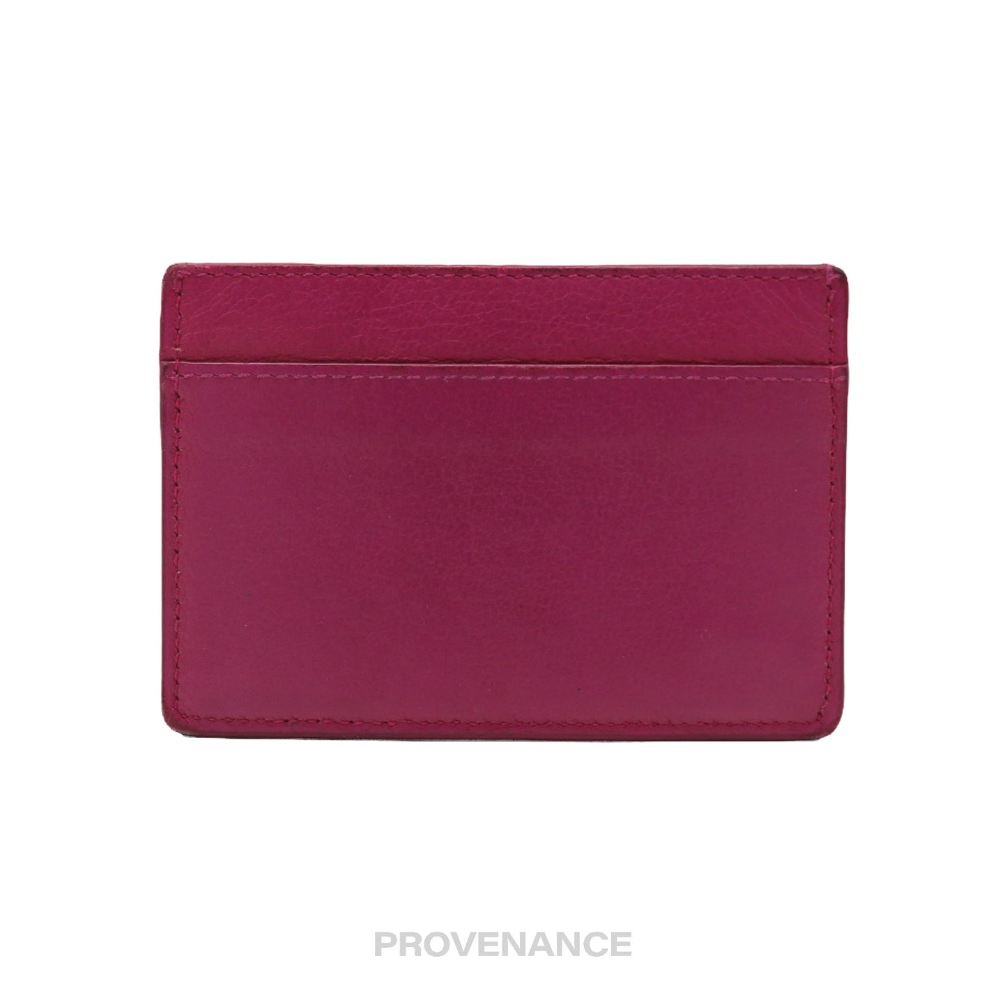 🔴 Saint Laurent Paris YSL Logo Card Holder Wallet - Fuchsia