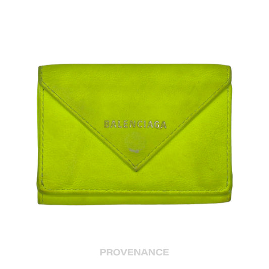 🔴 Balenciaga Papier Mini Wallet - Neon Leather