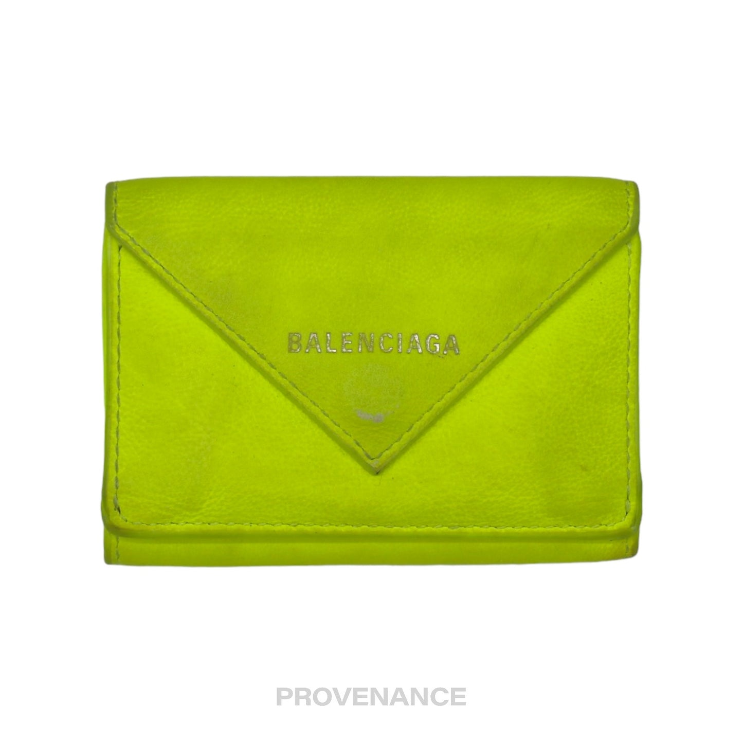 🔴 Balenciaga Papier Mini Wallet - Neon Leather