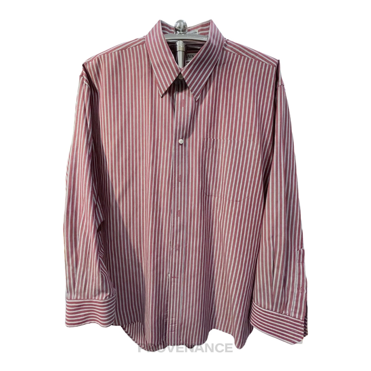 🔴 Balmain Button Down Shirt - Red/White Striped