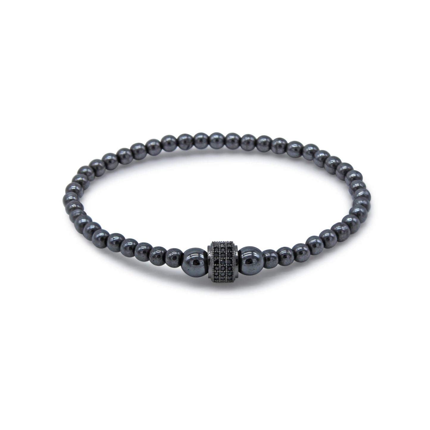 🔴 Bracelet - Black Rhodium Drum Pavé