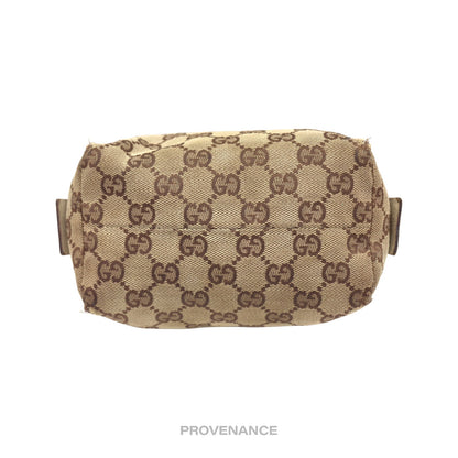 🔴 Gucci GG Canvas Zip Pouch - Brown  Ivory