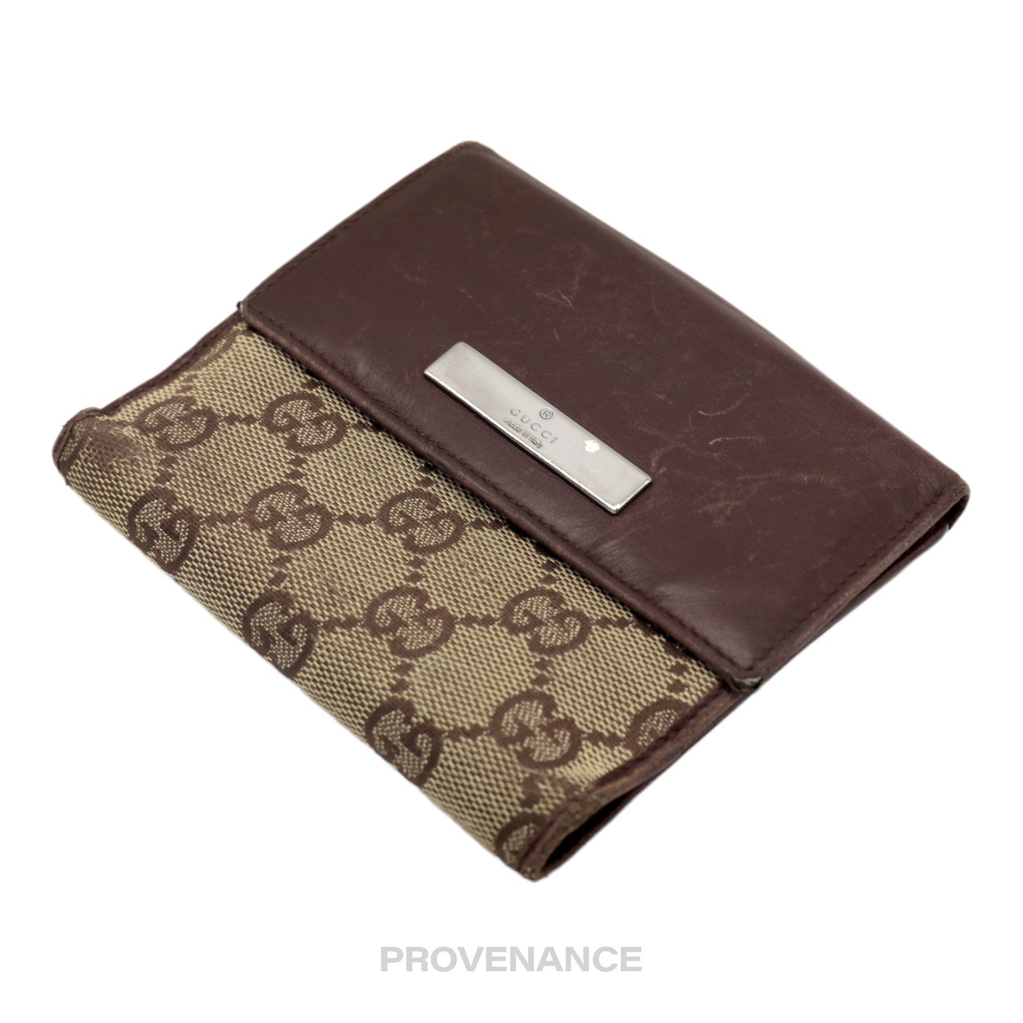 🔴 Gucci Trifold Wallet - GG Canvas Brown