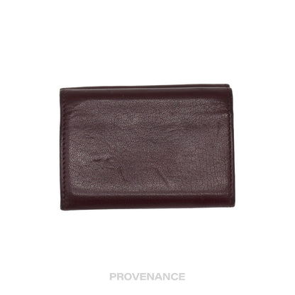 🔴 Givenchy Trifold Wallet - Burgundy Leather