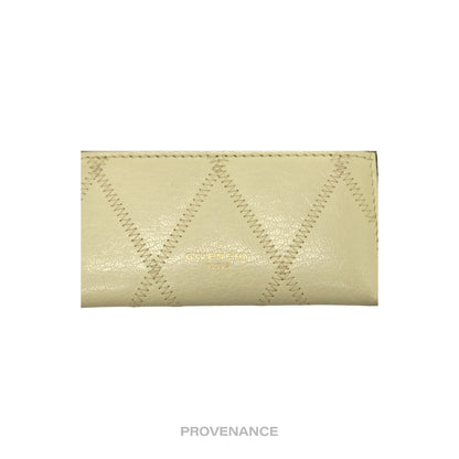 🔴 Givenchy Card Holder Wallet - Quilted Ivory Leather