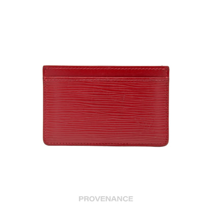 🔴 Louis Vuitton Card Holder Wallet - Red Epi Leather