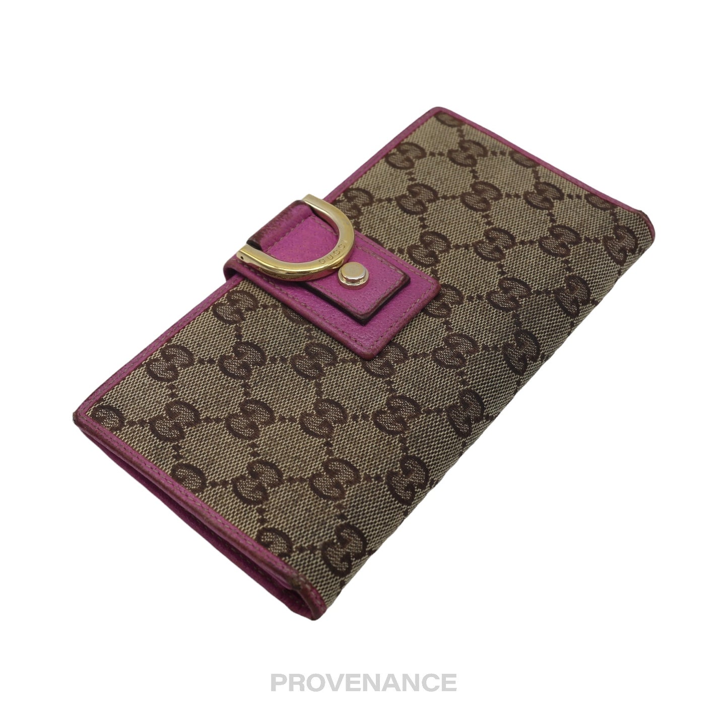 🔴 Gucci GG Canvas Long Wallet - Fuchsia