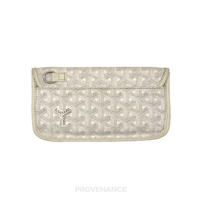 🔴 Goyard St. Louis Pouch Wallet - White Goyardine