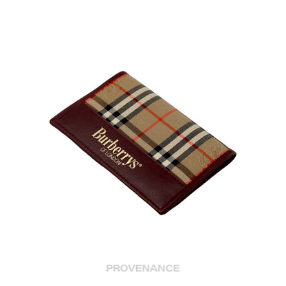 🔴 Burberry Pocket Organizer Card Wallet - Nova Check