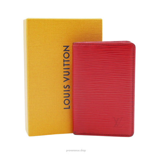 🔴 Louis Vuitton Pocket Organizer Wallet - Red Epi Leather