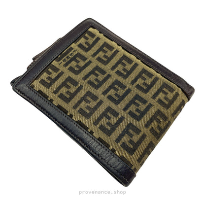 🔴 Fendi FF Zucca Bifold Wallet - Brown