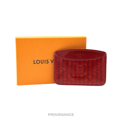 🔴 Louis Vuitton Card Wallet -  Red Vernis Rayures