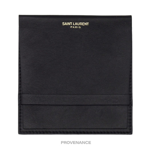 🔴 Saint Laurent Paris SLP Jewelry Pouch - Black Leather