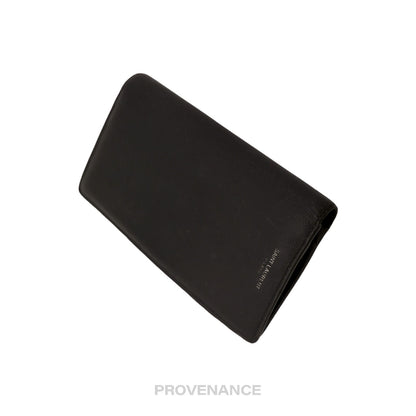 🔴 Saint Laurent Paris SLP Long Wallet - Charcoal Pebbled Leather