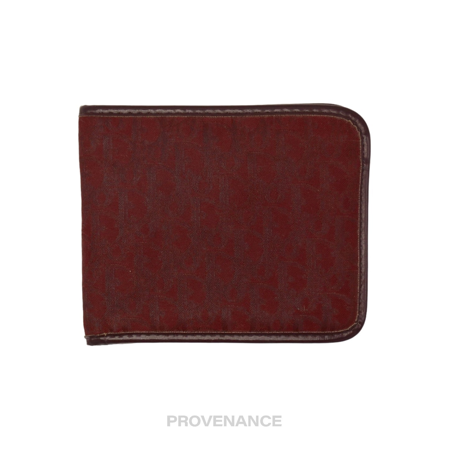 🔴 Dior Trotter Bifold Wallet - Burgundy Jacquard