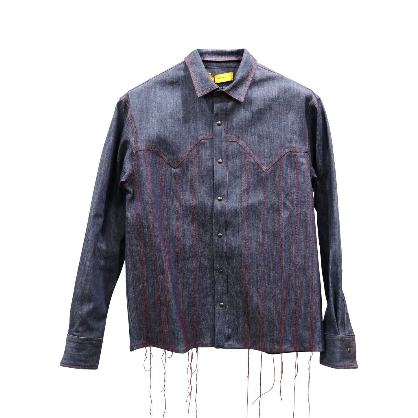 🔴 Pyer Moss Running Stitch Western Denim Jacket