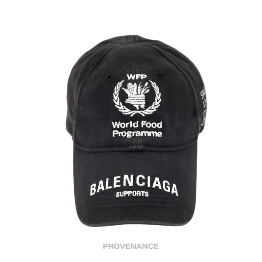 🔴 Balenciaga WFP Embroidered Logo Cap - Washed Black