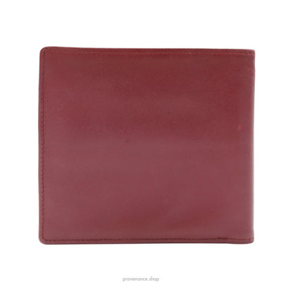 🔴 Cartier Bifold Wallet - Burgundy Calfskin Leather