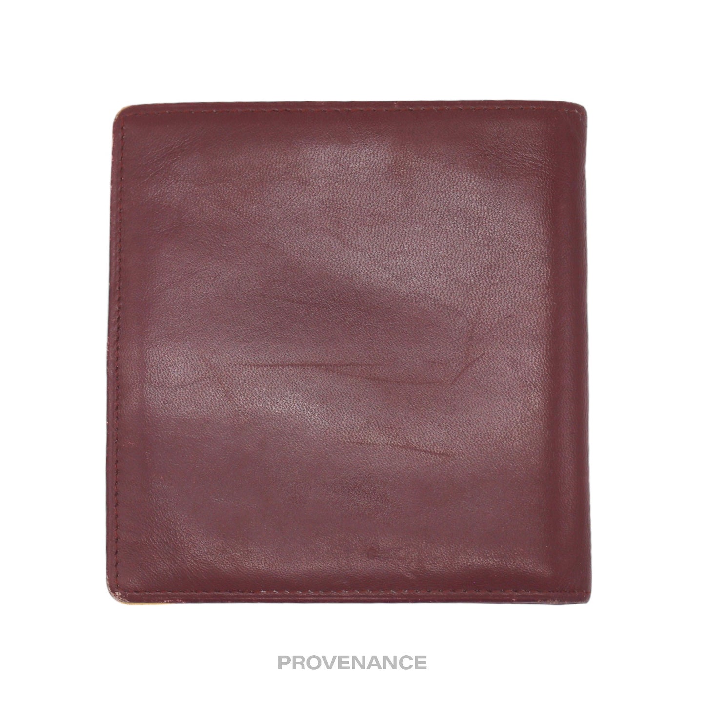 🔴 Cartier 10CC Bifold Wallet - Burgundy Calfskin Leather