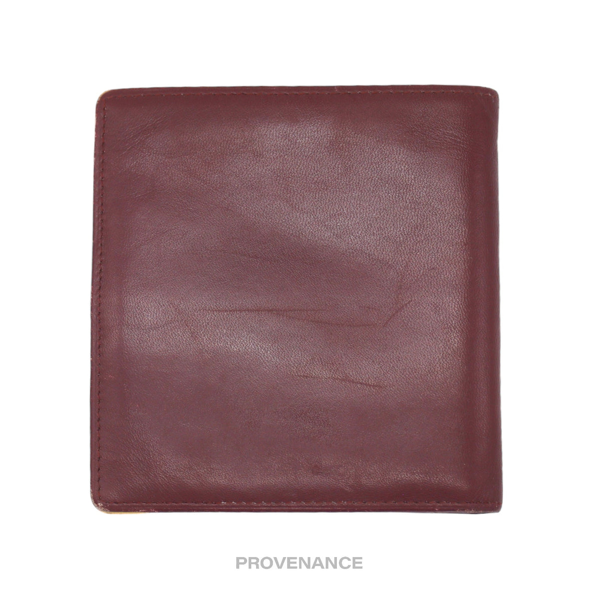 🔴 Cartier 10CC Bifold Wallet - Burgundy Calfskin Leather