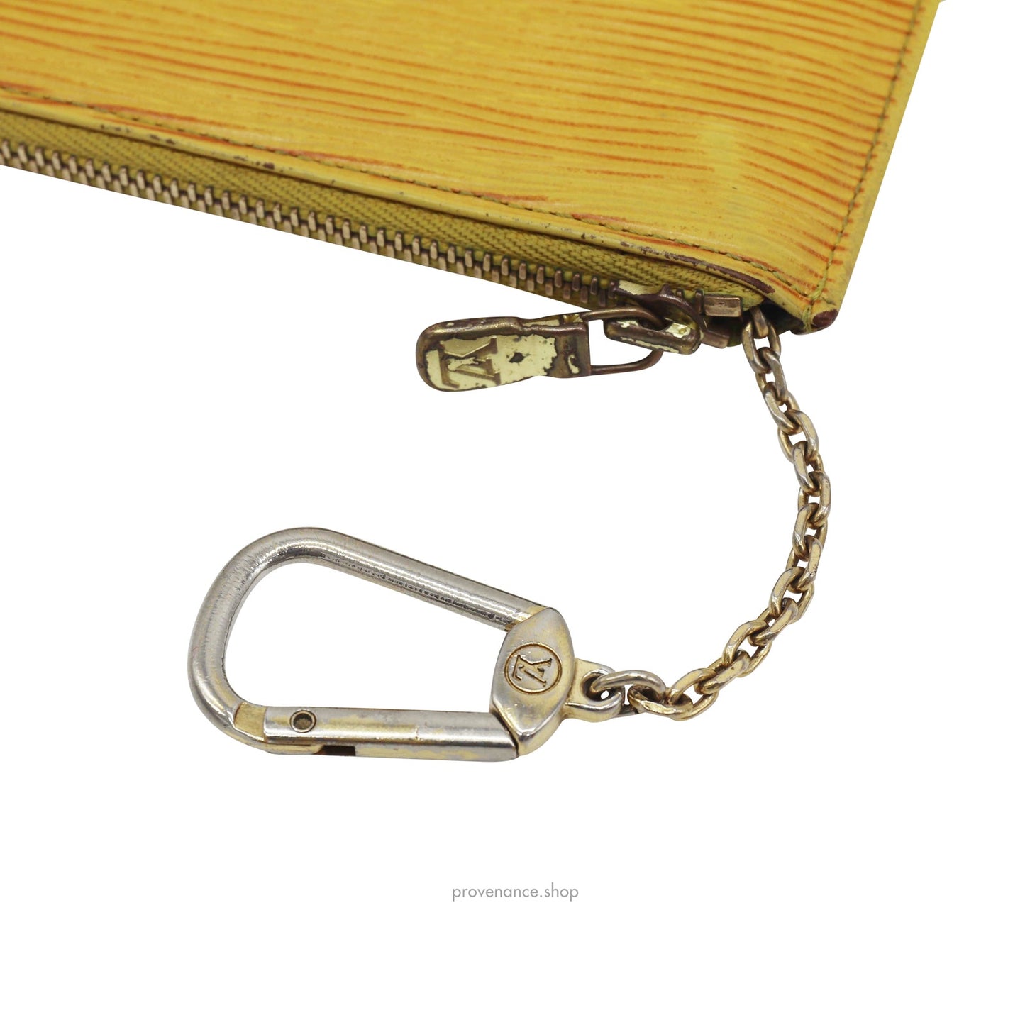 🔴 Louis Vuitton Key Pouch Cles - Tassil Yellow Epi Leather