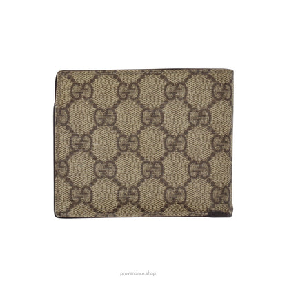 🔴 Gucci GG Supreme Bifold Wallet - Brown