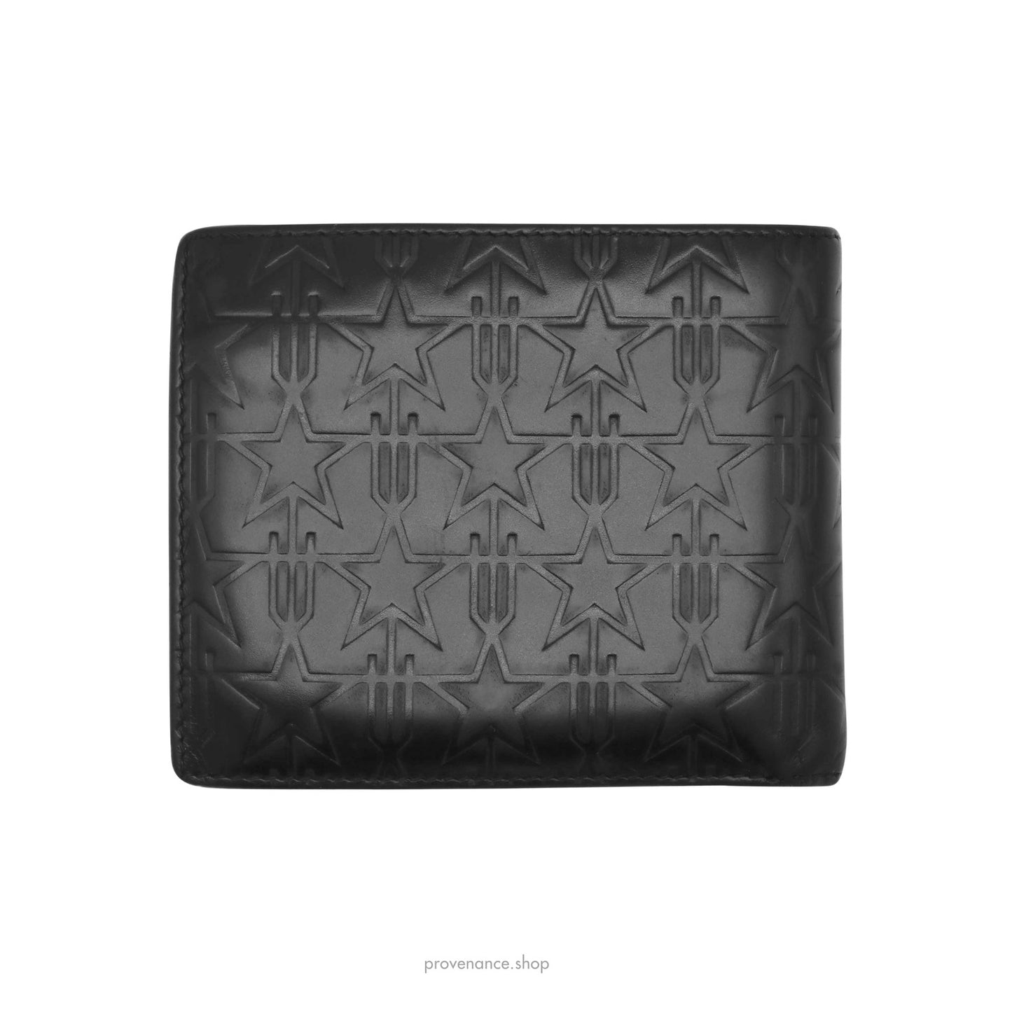 🔴 Givenchy Stars Embossed Wallet - Black Leather