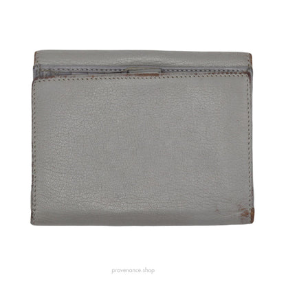 🔴 Givenchy Trifold Wallet - Grey Tumbled Leather