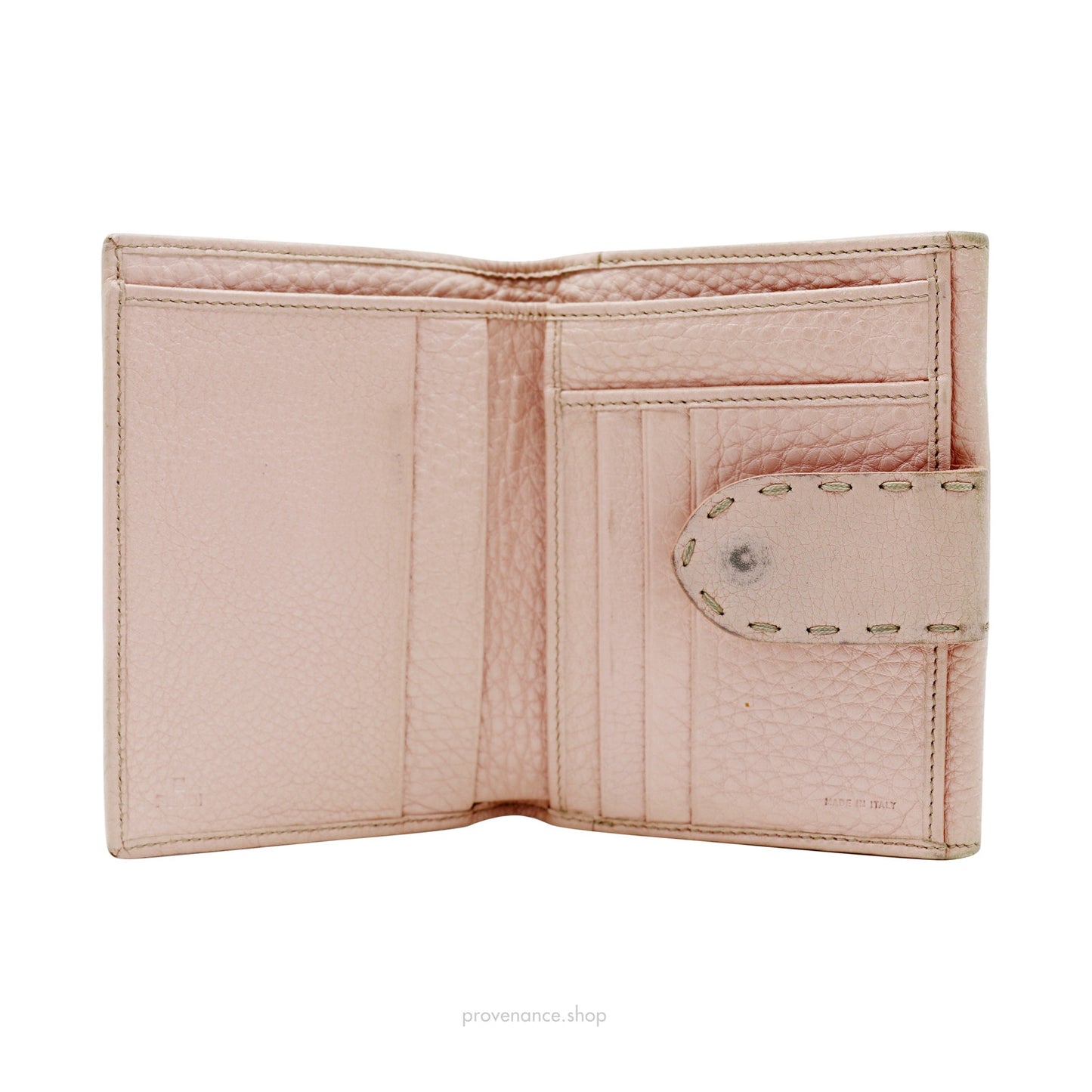 🔴 Fendi Compact Trifold Wallet - Pink Zucca FF