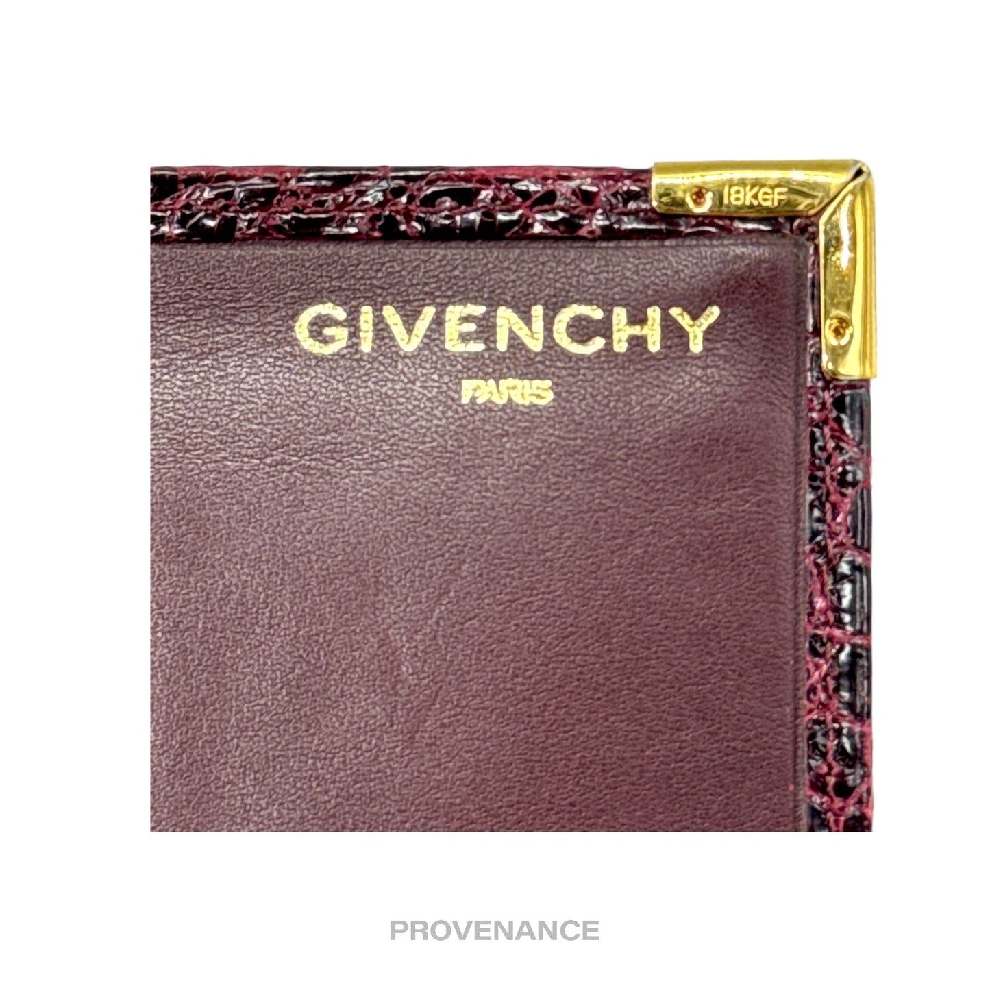 🔴 Givenchy Long Wallet - Burgundy Crocodile Leather