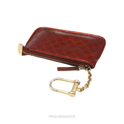 🔴 Gucci Key Pouch Cles - GG MicroGuccissima Patent Orange