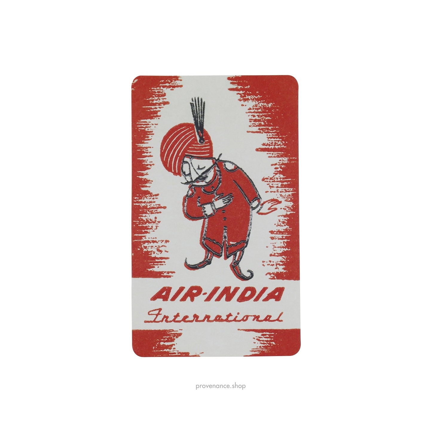 🔴 Louis Vuitton Airline Label Postcard Sticker- AIR INDIA INTERNATIONAL