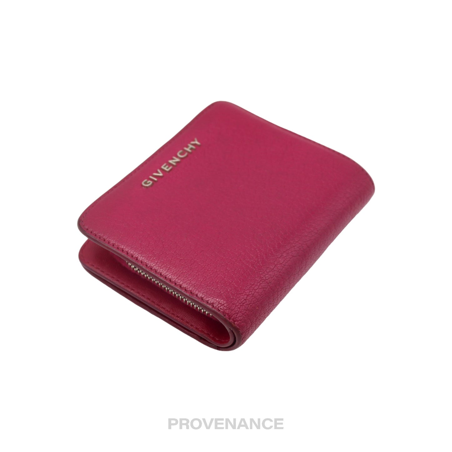 🔴 Givenchy Compact Snap Wallet - Pink Leather