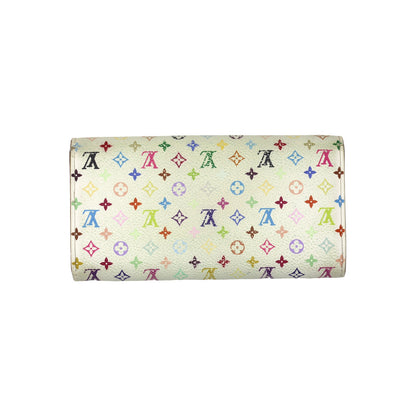 🔴 Louis Vuitton Sarah Long Wallet - Monogram Multicolore White