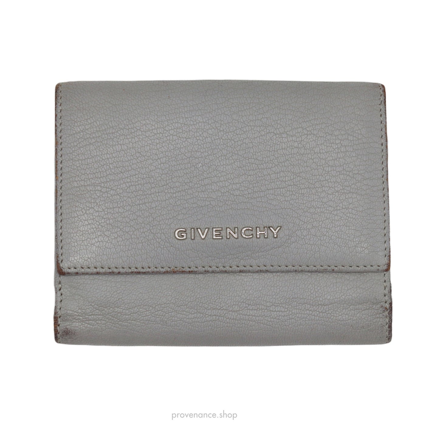 🔴 Givenchy Trifold Wallet - Grey Tumbled Leather