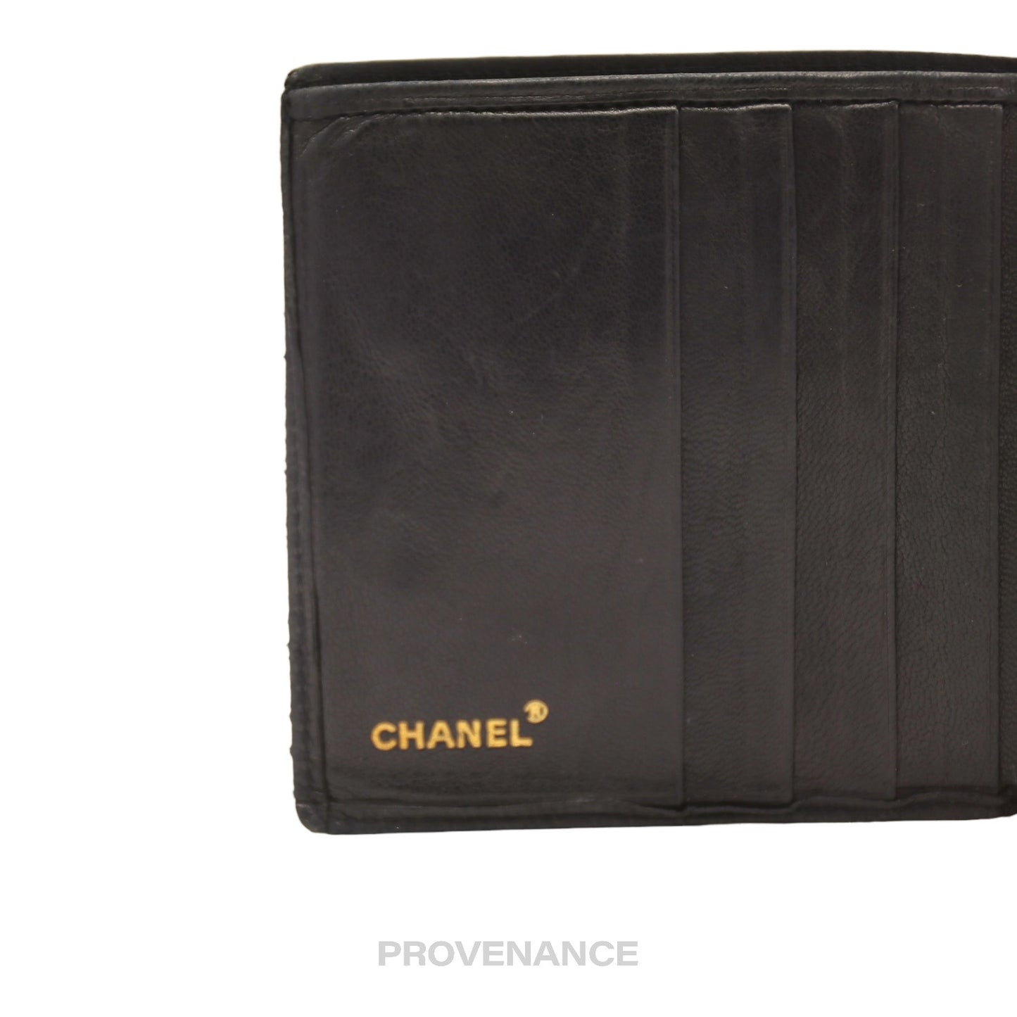 🔴 Chanel 6CC Bifold Wallet - Black Quilted Calfskin